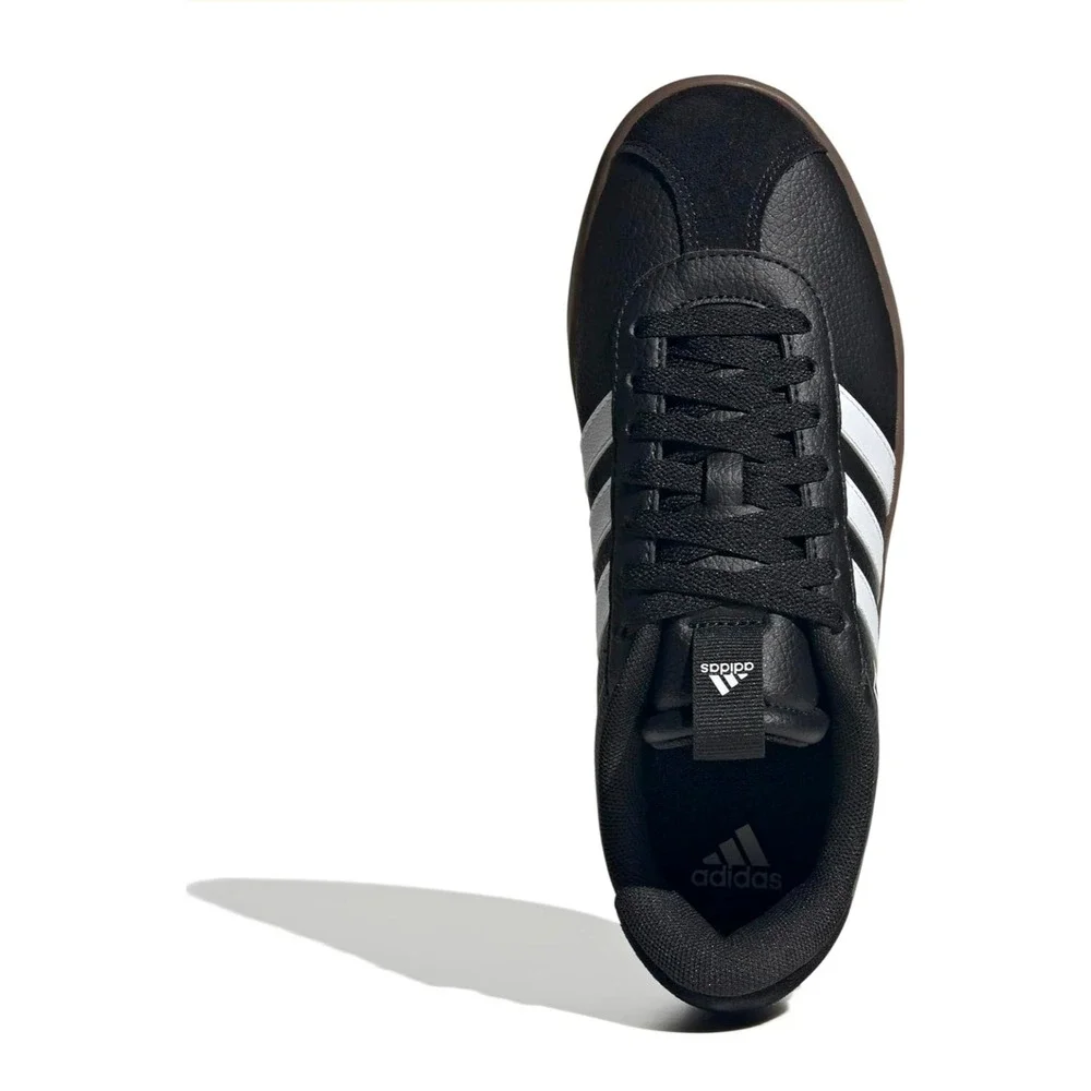 Adidas VL Court 3.0 Mens Black White Gum Leather Skate Shoes Size 10